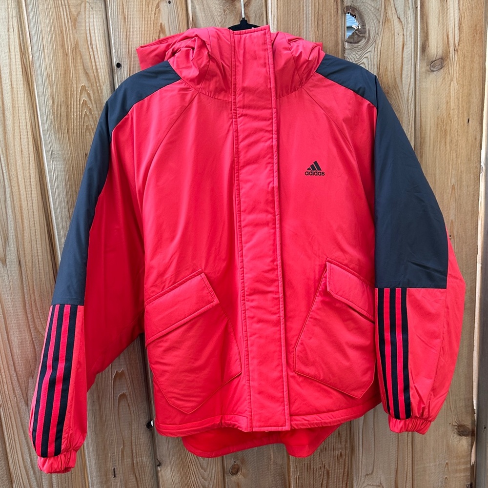 NWOT Adidas Puffer Jacket in Red and Black